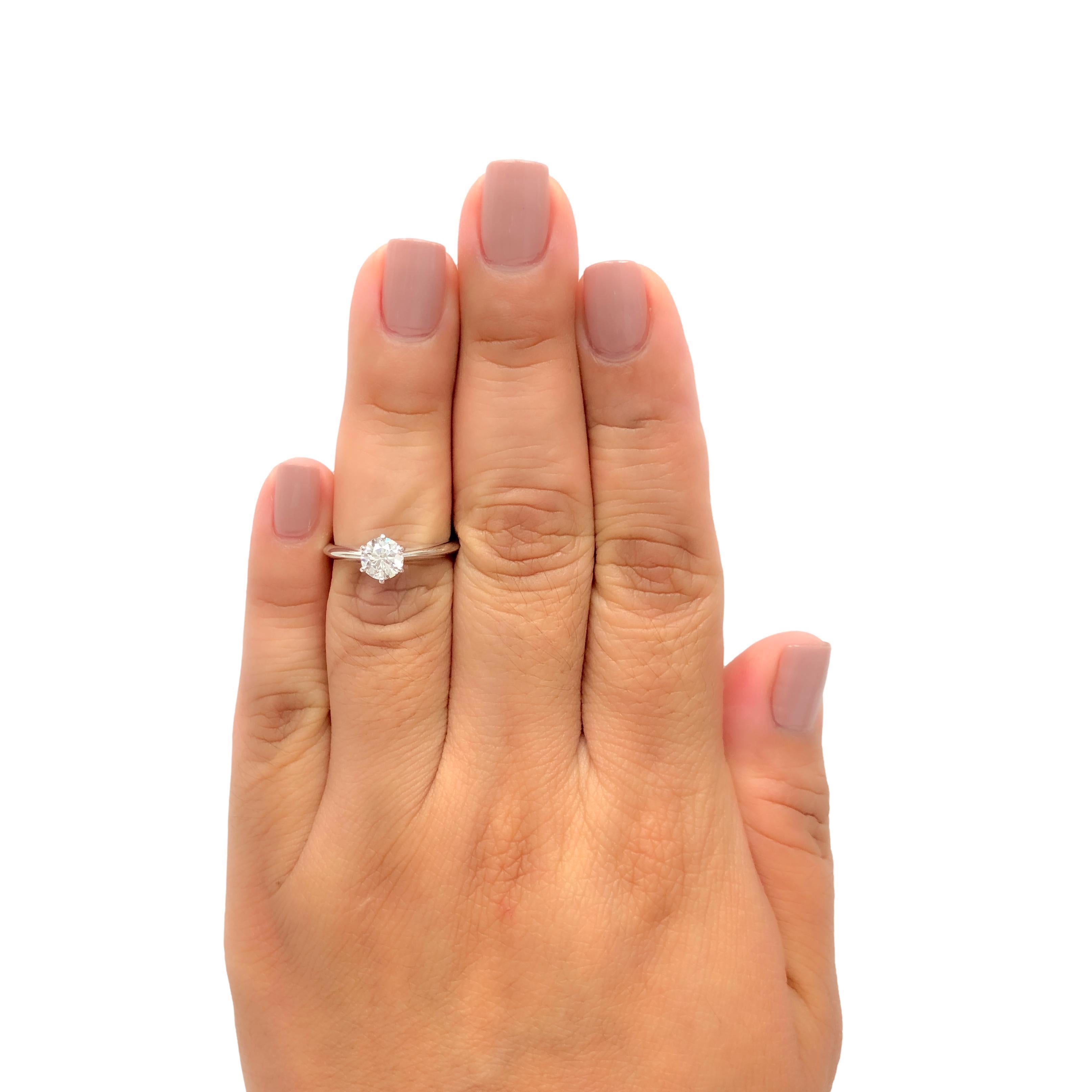 Tiffany & Co. Platinum Solitaire Round Diamond Engagement Ring .70 I VS1 1