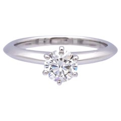 Tiffany & Co. Platinum Solitaire Round Diamond Engagement Ring .70 I VS1