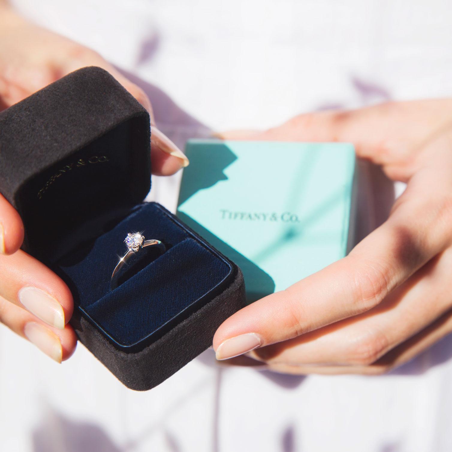 Tiffany & Co Platinum Solitaire Round Diamond Engagement Ring with Box and Cert 4