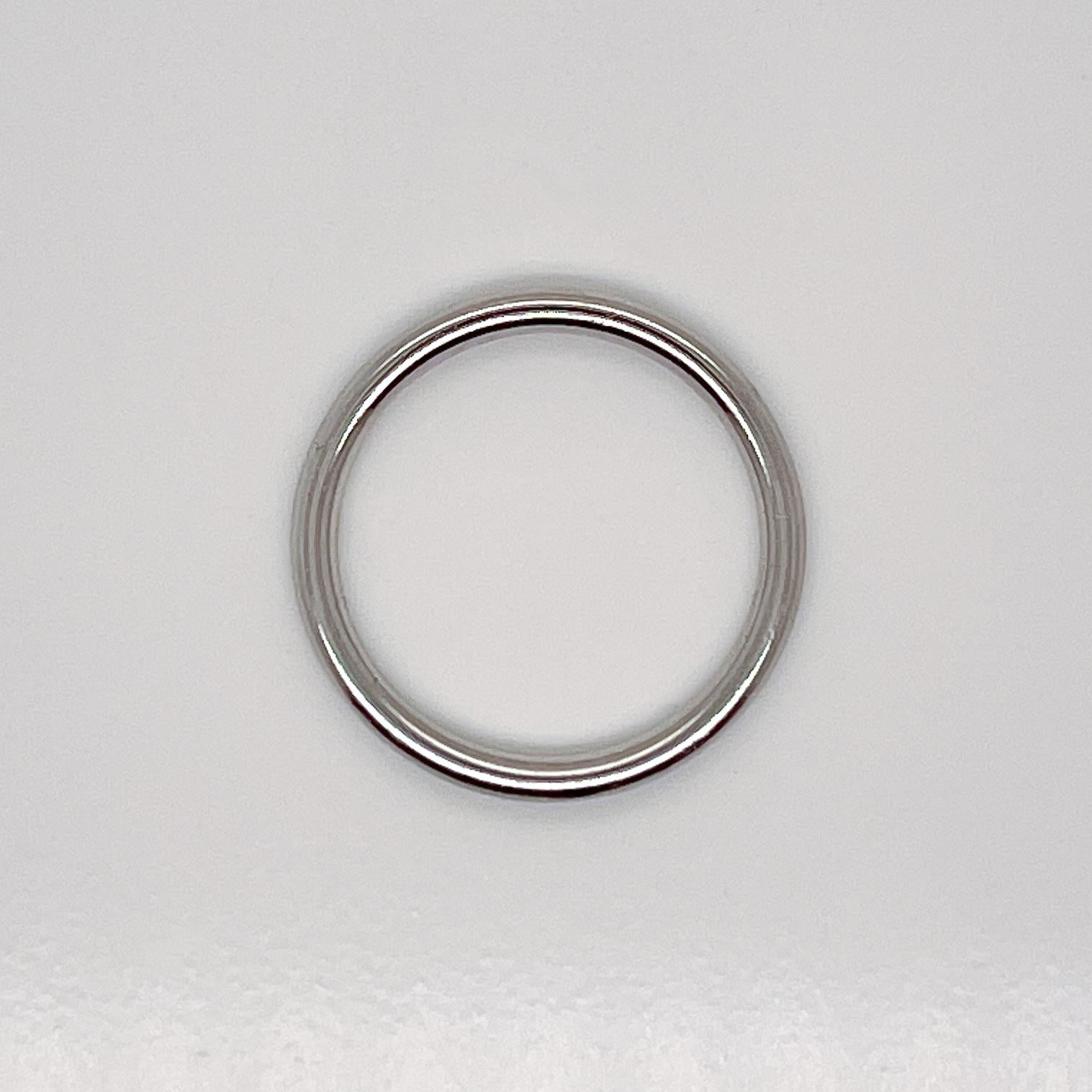 Modern Tiffany & Co. Platinum Stackable Band Ring For Sale