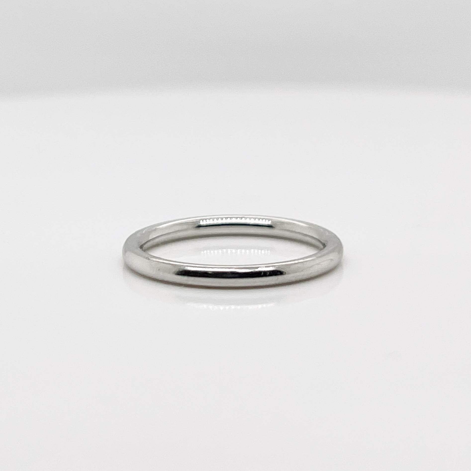 Tiffany & Co. Platinum Stackable Band Ring For Sale 1