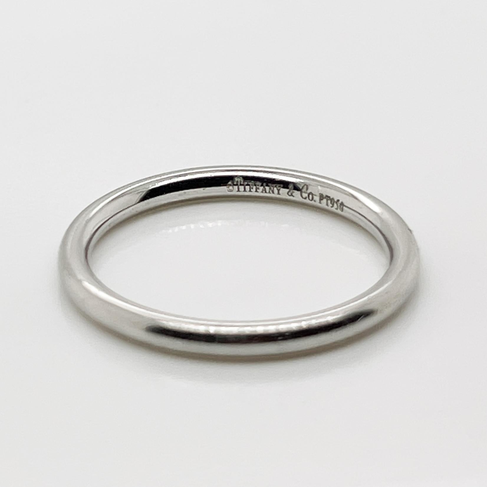 Tiffany & Co. Platinum Stackable Band Ring For Sale 2