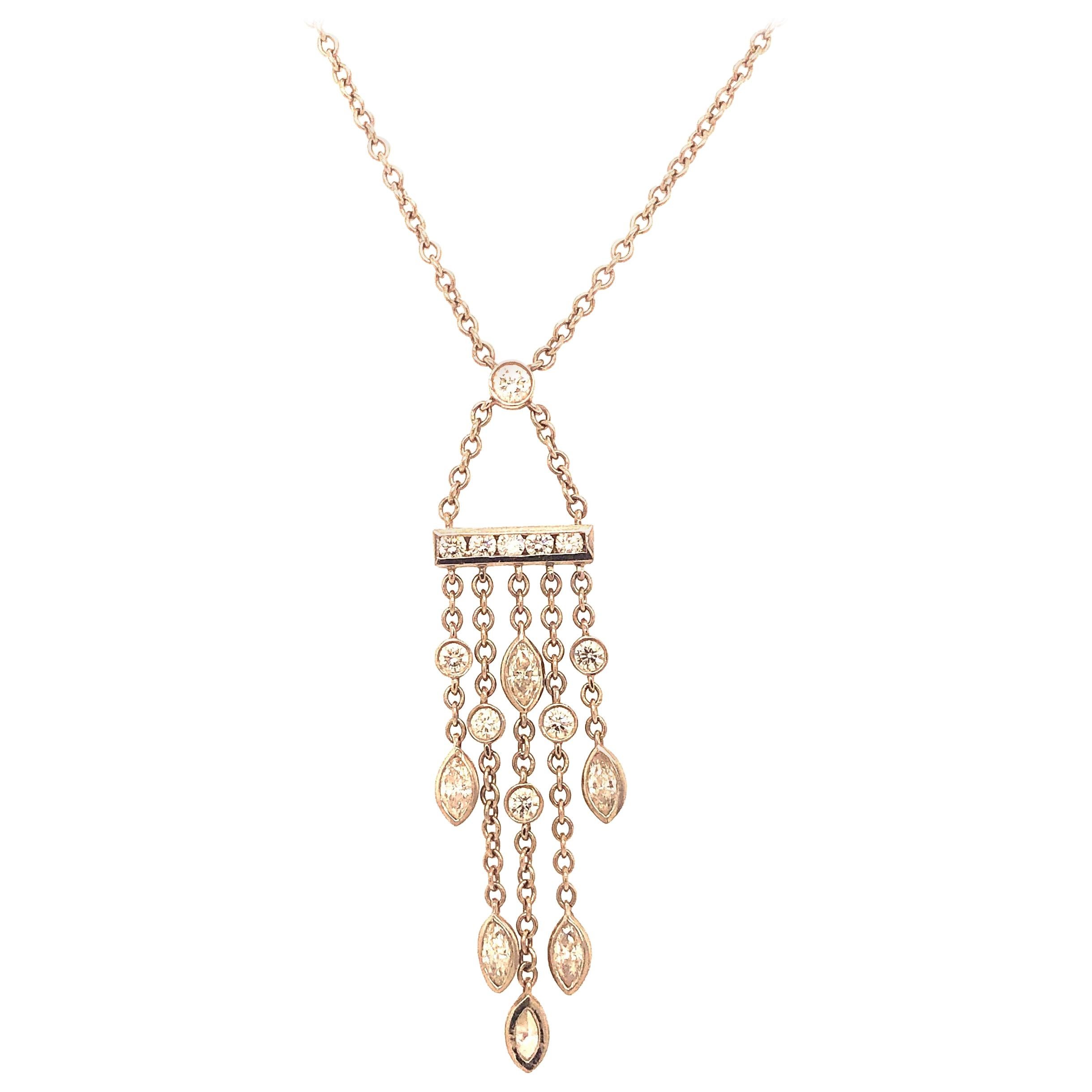 Tiffany & Co. Platinum Swing Pendant and Diamond For Sale