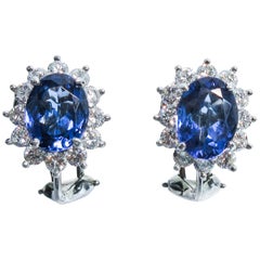 Tiffany & Co. Platinum Tanzanite and Diamond Earrings