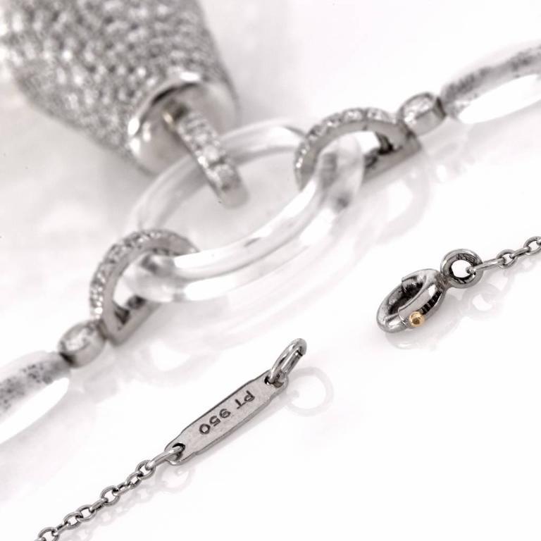 Art Deco Tiffany & Co. 21st Century  Tassel Diamond Rock Crystal Platinum Necklace