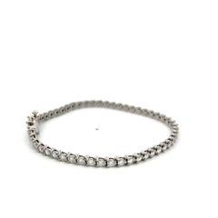 Tiffany & Co Platinum Tennis Bracelet with 3.08 Ct Round Marquis F VS Diamonds