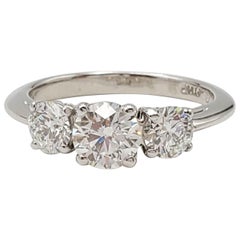 Tiffany & Co. Platinum Three-Stone Diamond Engagement Ring