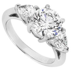 Tiffany & Co. Platinum Three Stone Diamond Ring 1.65ct G/VVS2 XXX