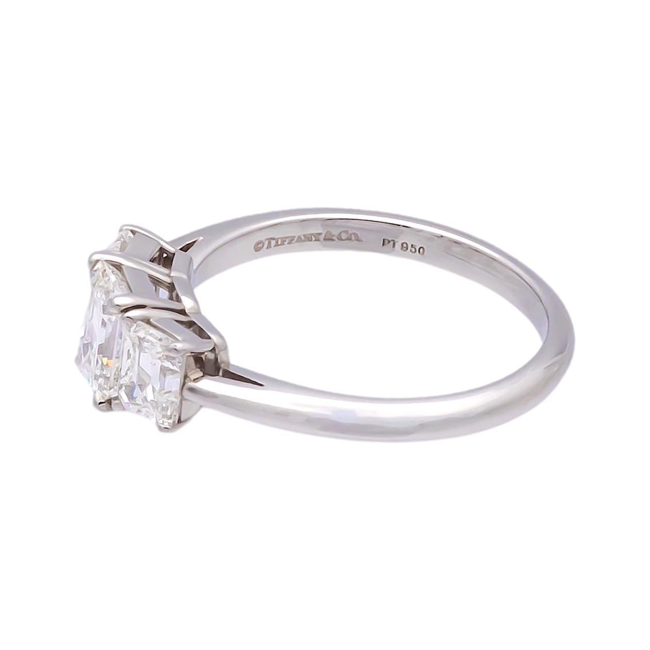 3 stone emerald-cut diamond ring tiffany