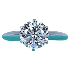 Tiffany & Co. Platinum Tiffany Setting 1.59 Carat Solitaire Engagement Ring