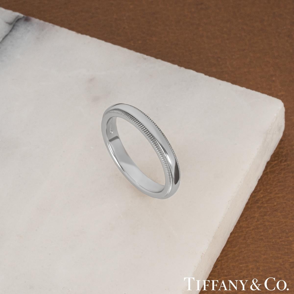 Tiffany & Co. Platinum Tiffany Together 3mm Milgrain Ring 2
