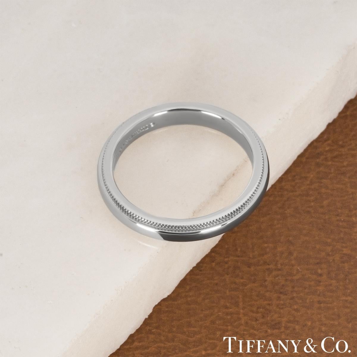 Tiffany & Co. Platinum Tiffany Together 3mm Milgrain Ring 3