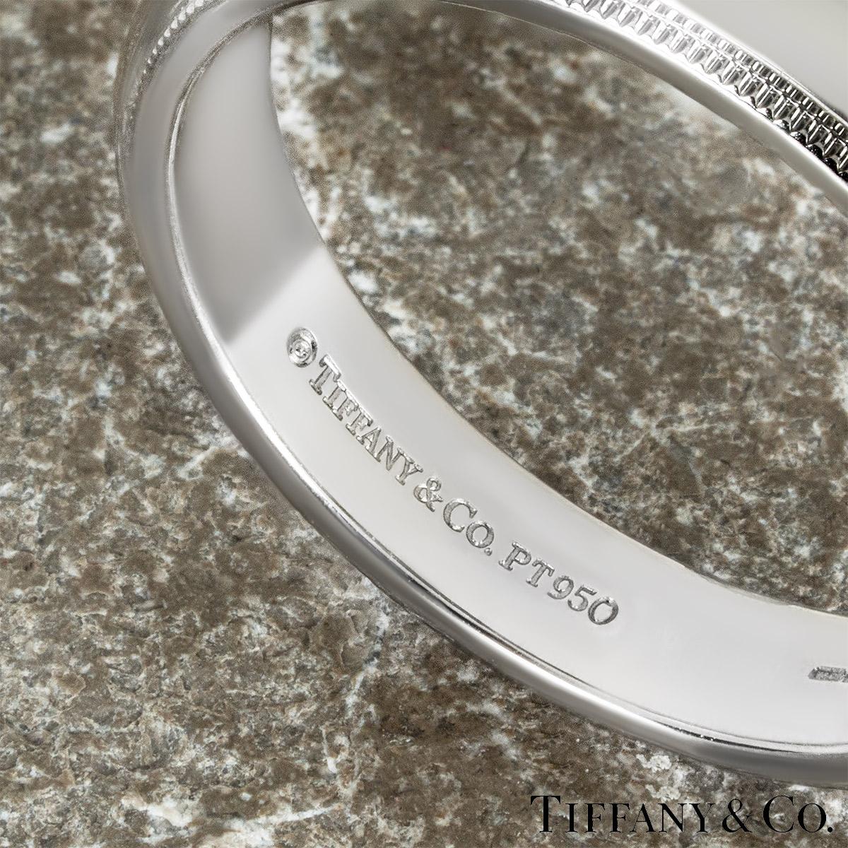 Men's Tiffany & Co. Platinum Tiffany Together 4mm Milgrain Ring For Sale