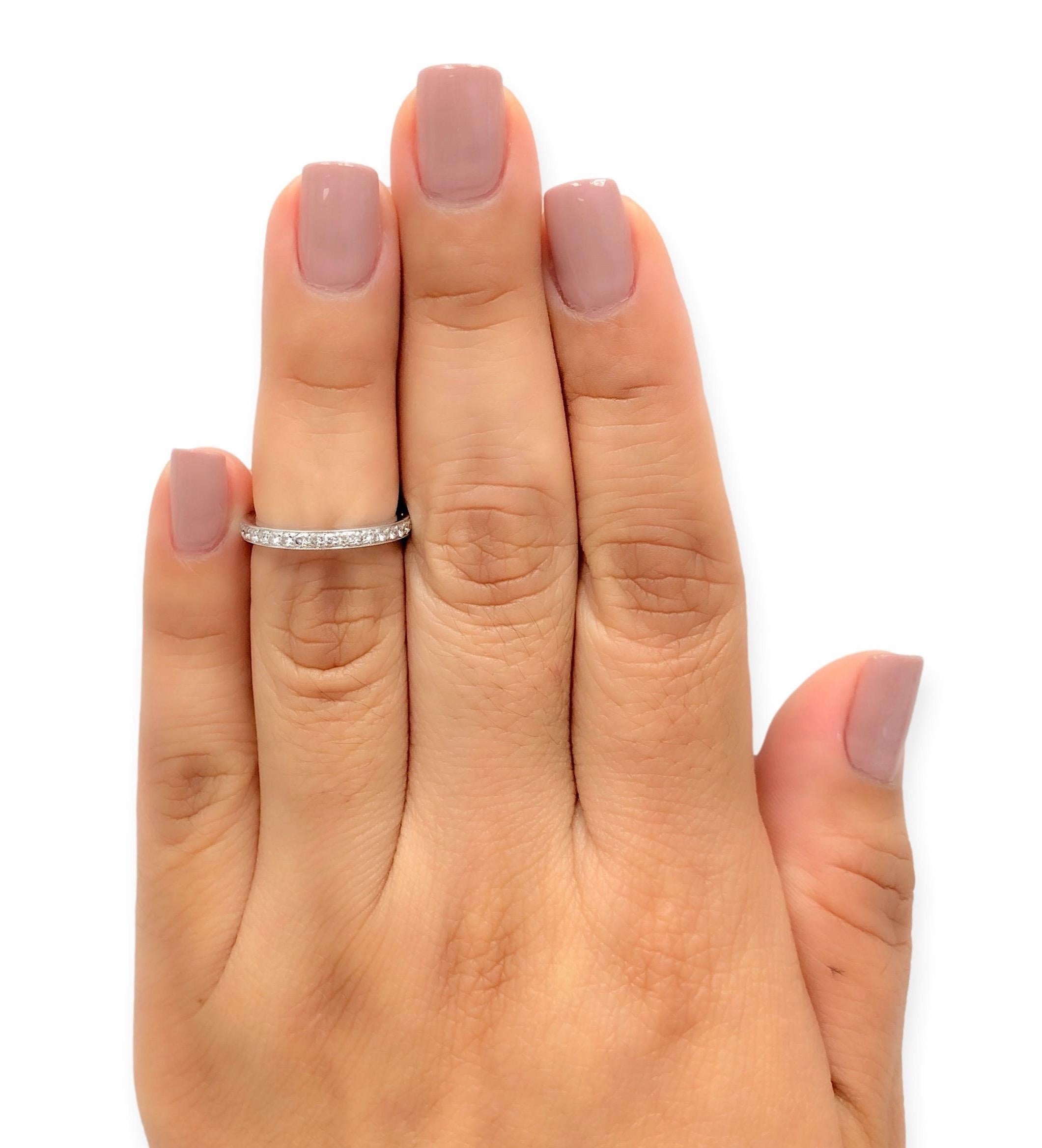 Brilliant Cut Tiffany & Co. Platinum Together Full Circle Diamond Band Ring .36 Size 4.5