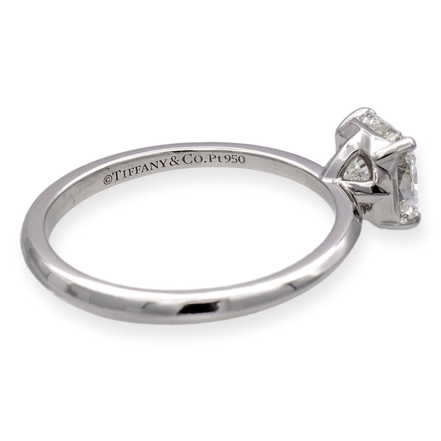 Modern Tiffany & Co. Platinum True Cut Diamond Engagement Ring 1.04ct E VVS1