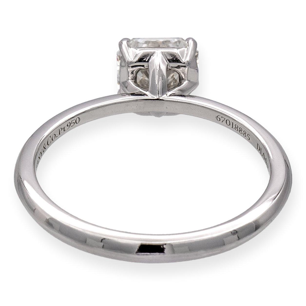 Tiffany & Co. Platinum True Cut Diamond Engagement Ring 1.04ct E VVS1 In Excellent Condition In New York, NY