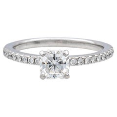 Tiffany & Co. Platinum True Cut Diamond Engagement Ring .59ct TW FVS1