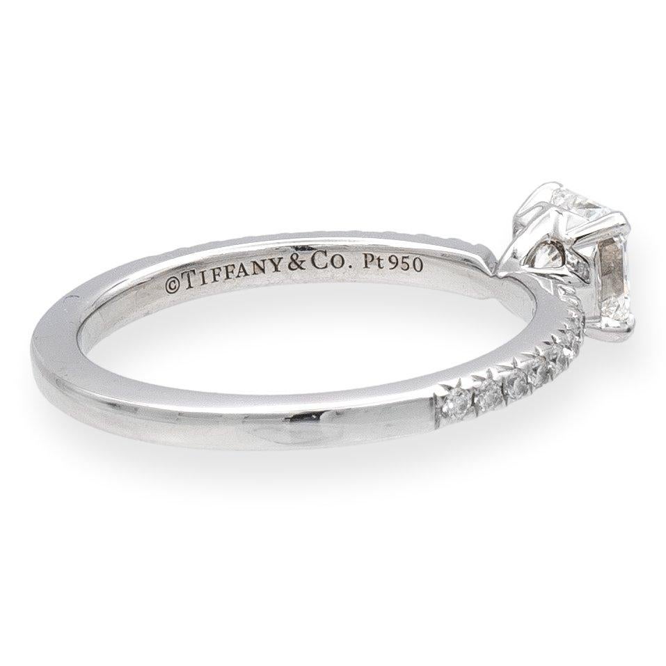 Modern Tiffany & Co. Platinum True Cut Diamond Engagement Ring .59ct TW FVS1