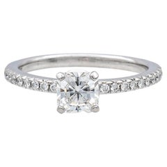 Tiffany & Co. Bague de fiançailles en platine avec diamant Trueing TW .59ct FVS1