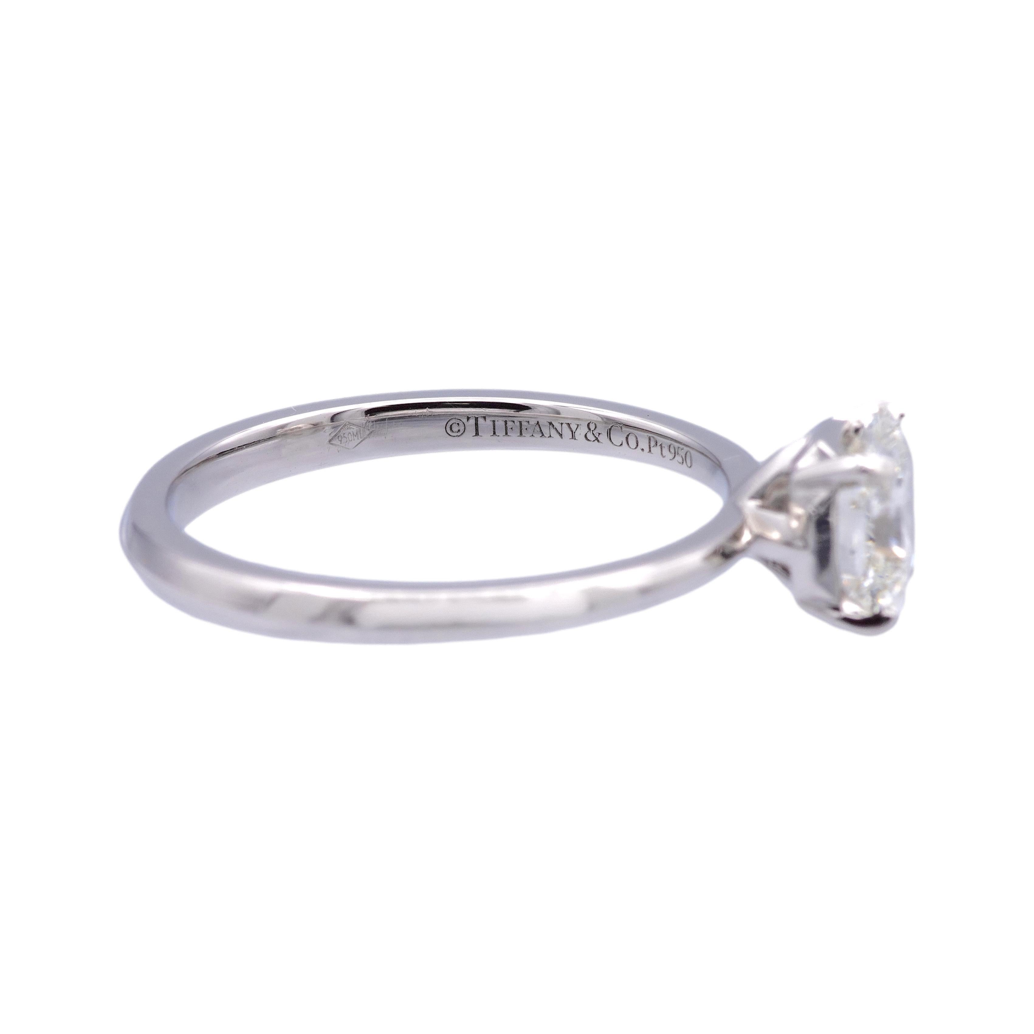 Modern Tiffany & Co. Platinum True Cut Diamond Engagement Ring .78ct IVS2 For Sale