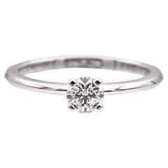 Tiffany & Co. Platinum True Round Diamond Engagement Ring  .20 ct EVS1