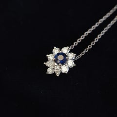 Tiffany & Co. Platinum Victoria Diamond and Sapphire Pendant