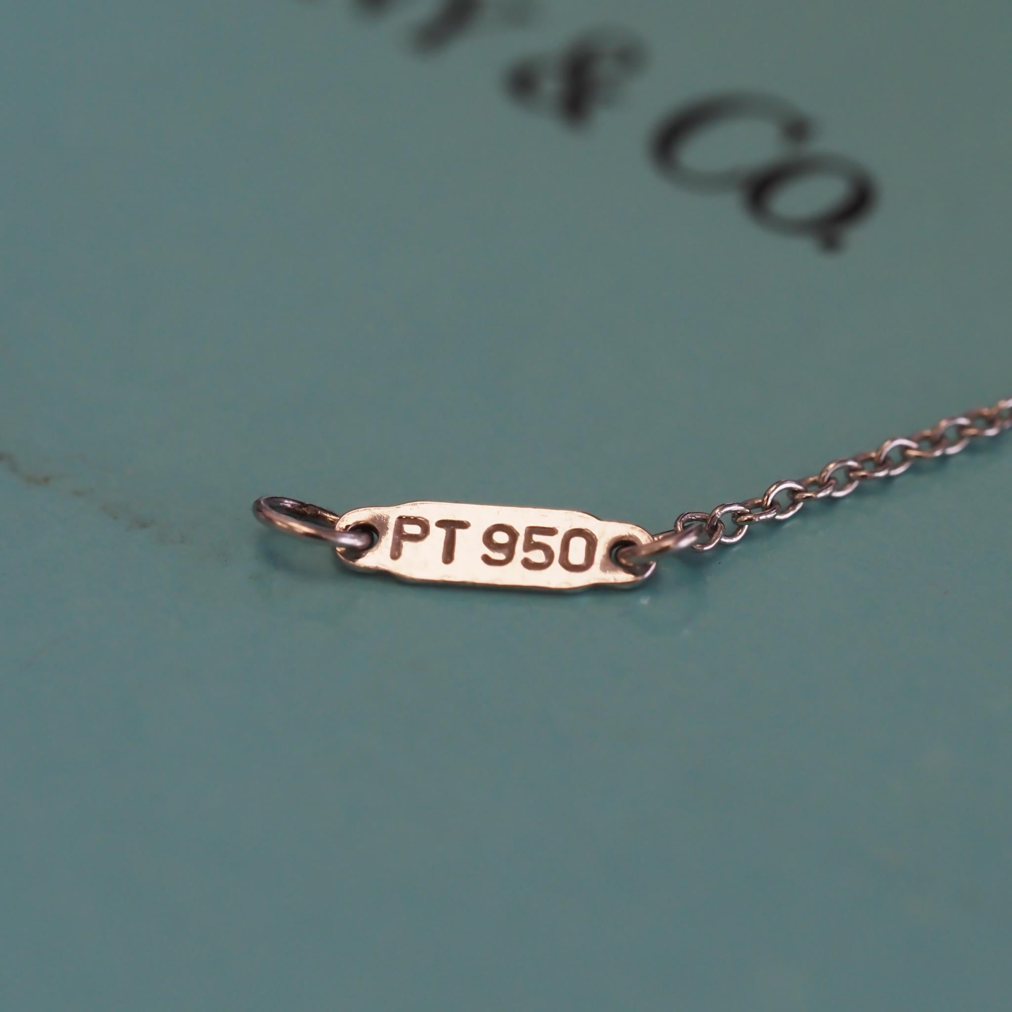 Brilliant Cut Tiffany & Co. Platinum Victoria Diamond and Sapphire Pendant For Sale