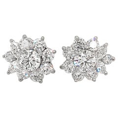 Tiffany & Co. Platinum Victoria Diamond Cluster Earrings