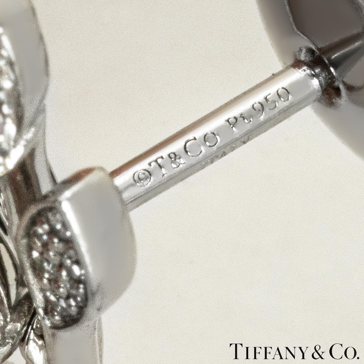 Tiffany & Co Platinum Victoria Diamond Vine Circle Earrings For Sale 1