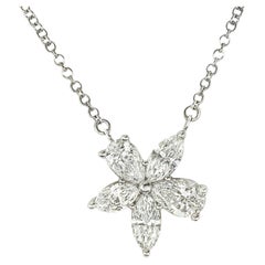 Tiffany & Co. Platinum Victoria Mixed Cluster Diamond Pendant 0.88ct 34939926