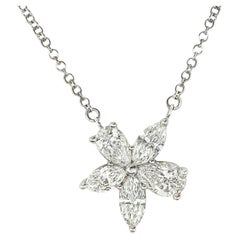 Tiffany & Co. Platinum Victoria Mixed Cluster Diamond Pendant 0.88ct 34939926