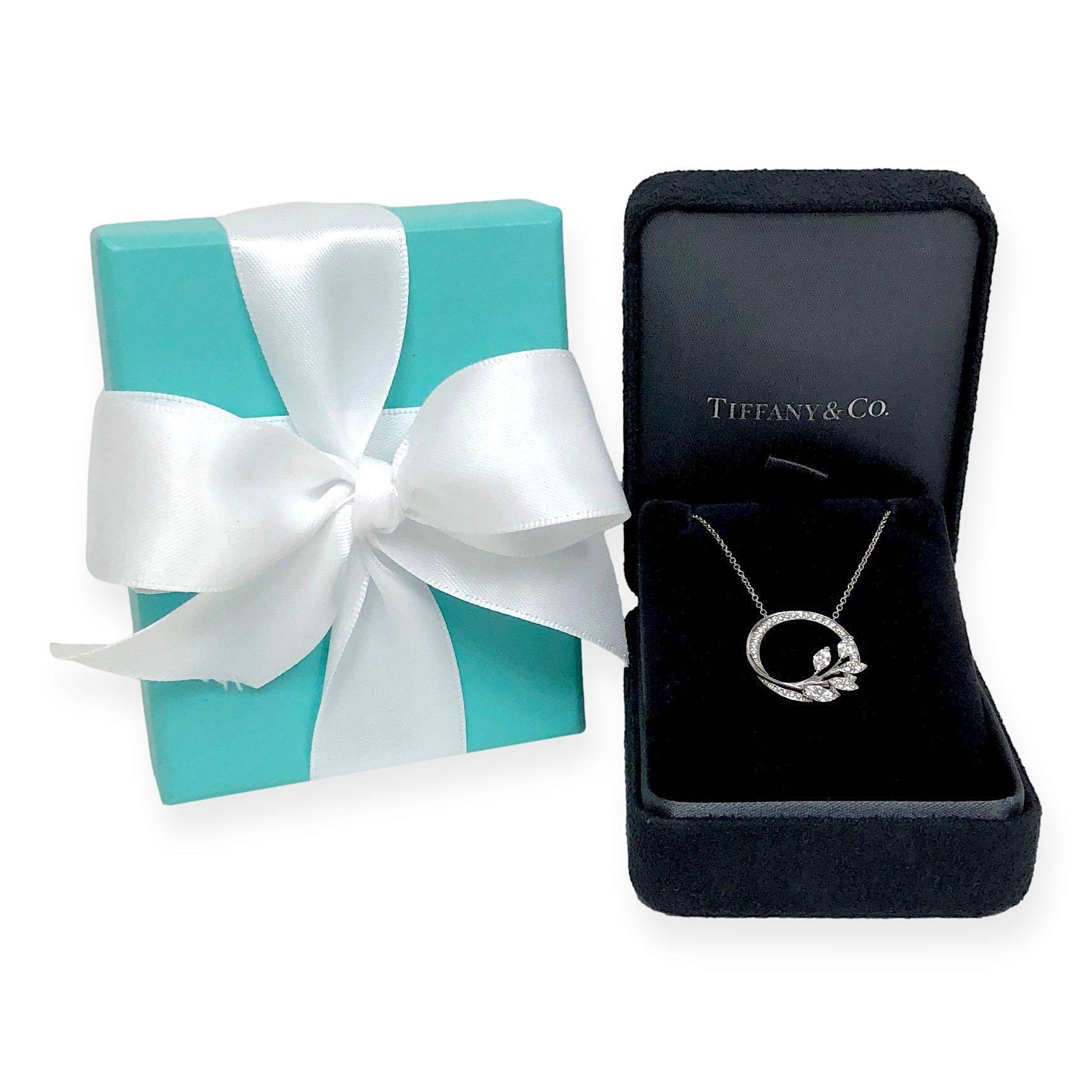 Women's Tiffany & Co. Platinum Vine Victoria Mixed-Cut Diamond Circle Necklace Small