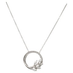 Tiffany & Co. Platin Vine Victoria Mixed-Cut Diamant-Halskette mit Kreis