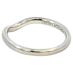 Tiffany & Co Platinum Wave Band Ring Size 6 By Elsa Peretti 2.2 mm Estate