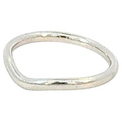Tiffany & Co Platinum Wave Band Ring Size 6 By Elsa Peretti 2.2 mm Estate