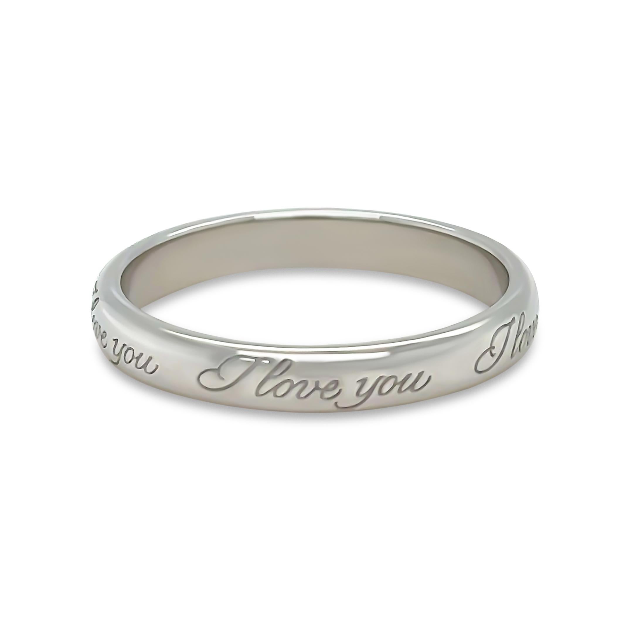 Alliance Tiffany & Co (I Love You) 4,43 g Excellent état à SYDNEY, NSW