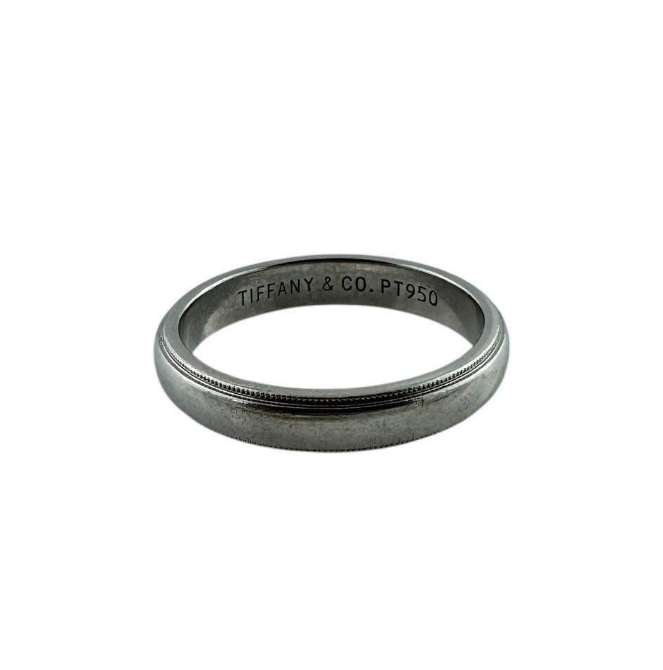Tiffany & Co. Platin-Hochzeitsring aus Platin mit Milgrain-Rand Größe 10,25 #19700 Damen