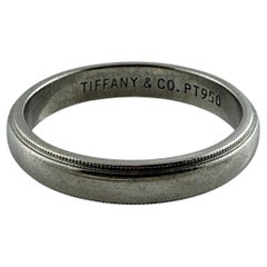 Vintage Tiffany & Co. Platinum Wedding Band Milgrain Edge Size 10.25 #19700