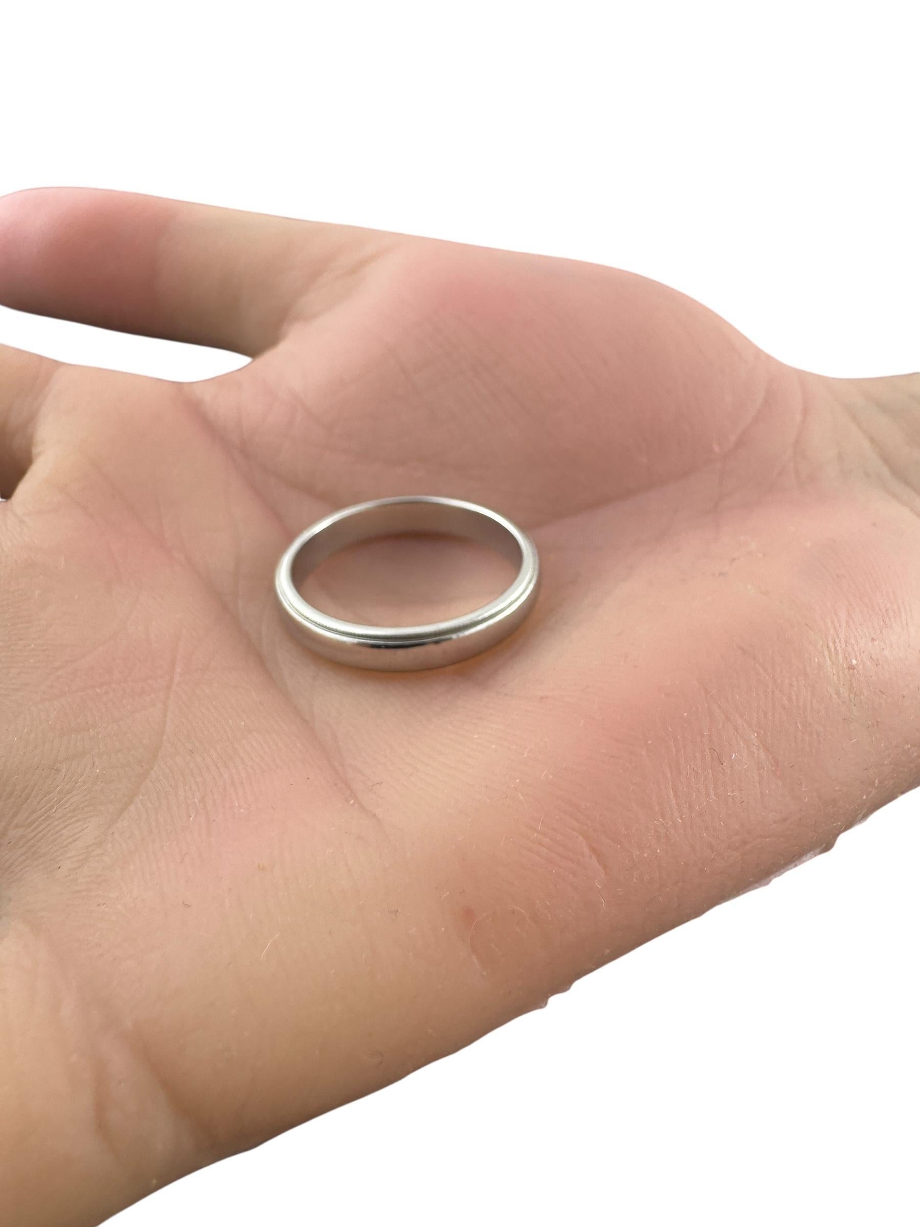 Tiffany & Co. Anneau de mariage en platine à grain de mil Taille 10.25 #22627 en vente 5