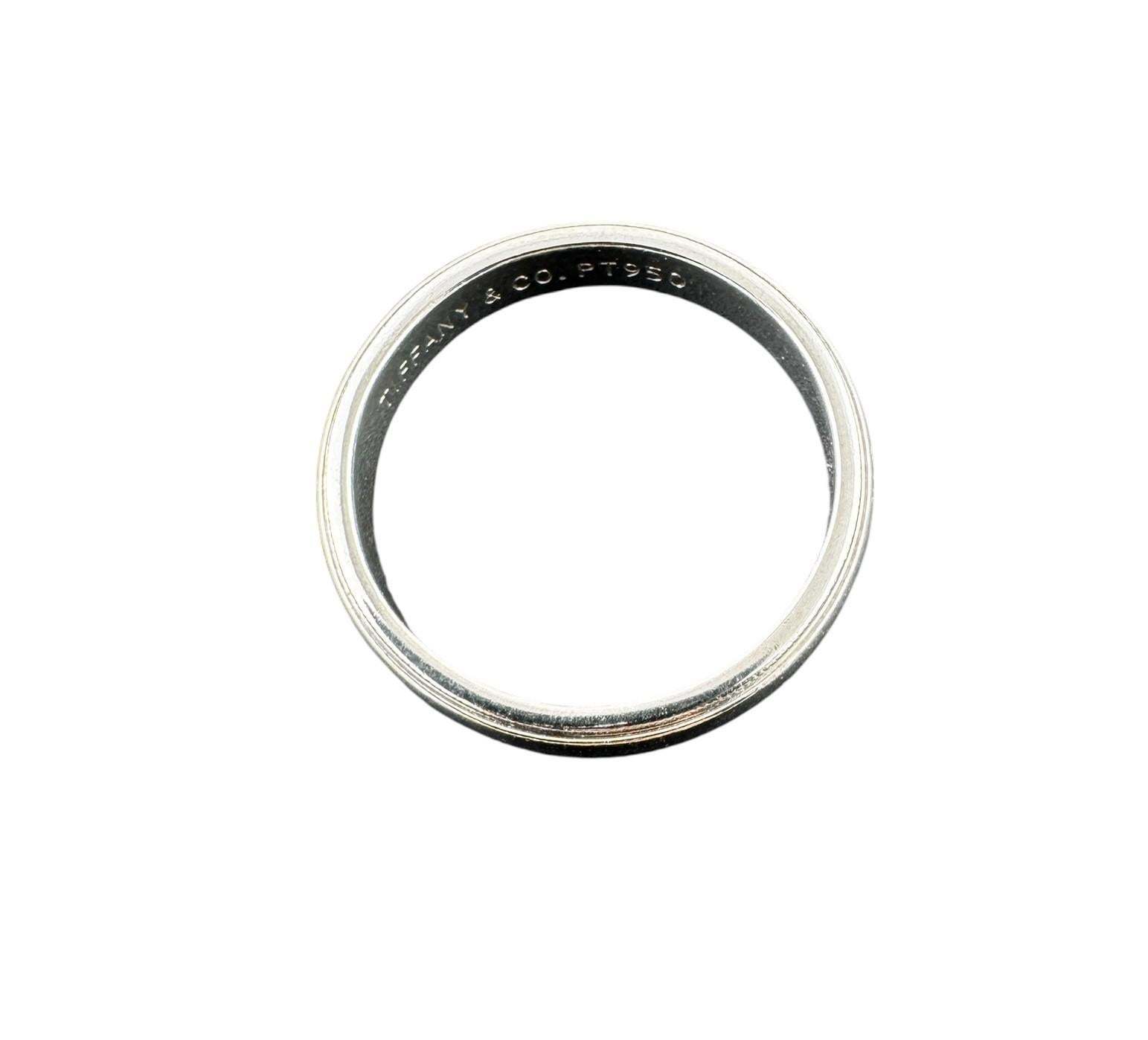 Tiffany & Co. Anneau de mariage en platine à grain de mil Taille 10.25 #22627 en vente 2