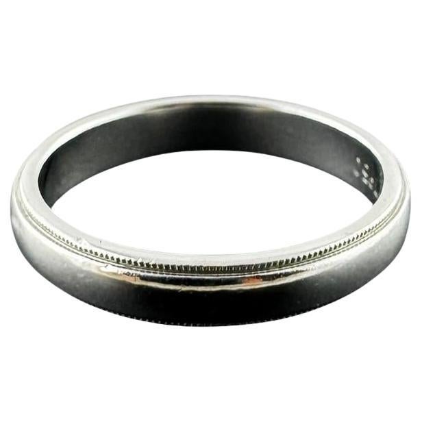 Tiffany & Co. Anneau de mariage en platine à grain de mil Taille 10.25 #22627 en vente
