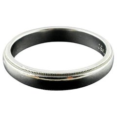 Tiffany & Co. Platinum Wedding Band Milgrain Edge Size 10.25 #22627