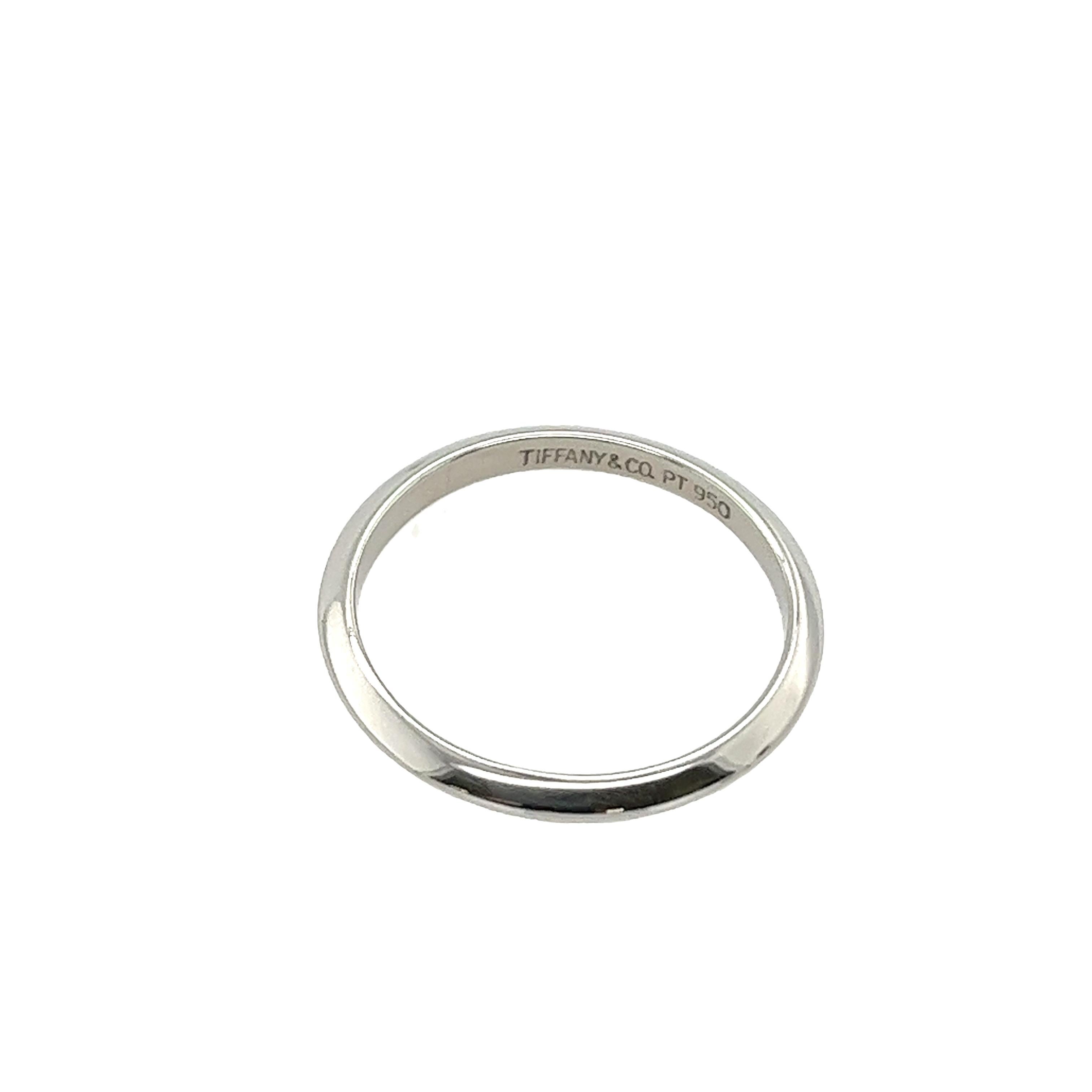 Tiffany & Co. Platinum Wedding Band Ring For Sale 1