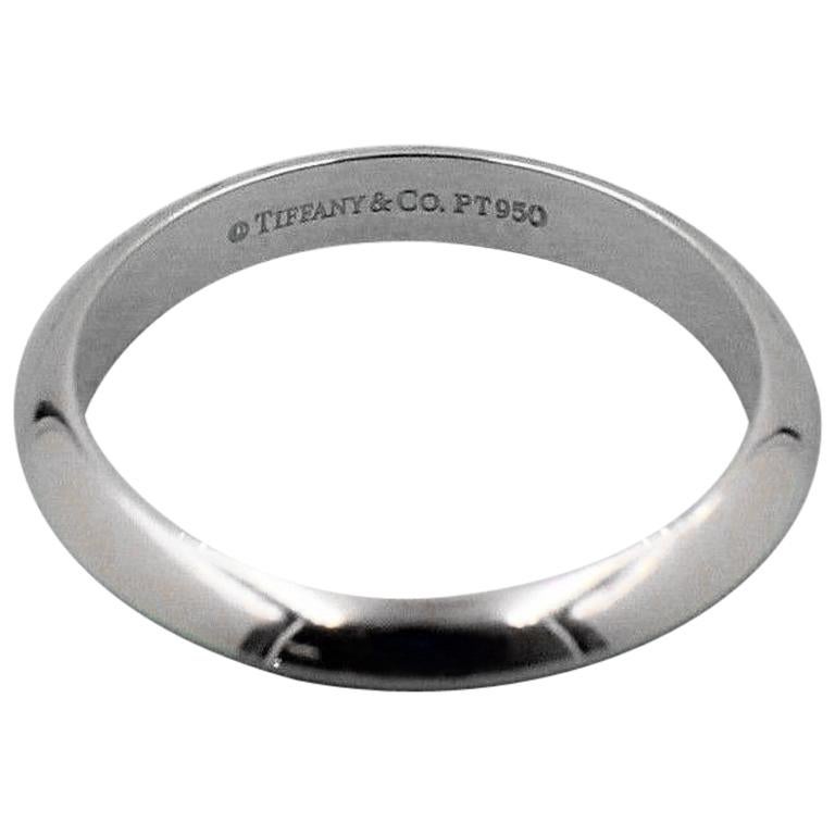 Tiffany & Co. Platinum Wedding Band Ring Knife Edge 3 mm