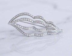 Tiffany & Co Platinum Whelk Shell Diamond Brooch 2.20ct F VS1 Rare Design