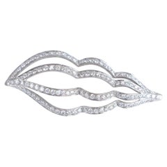 Tiffany & Co Platinum Whelk Shell Diamond Brooch 2.20ct F VS1 Rare Design