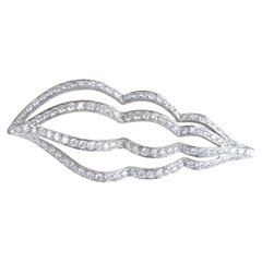 Tiffany & Co Platinum Whelk Shell Diamond Brooch 2.20ct F VS1 Rare Design