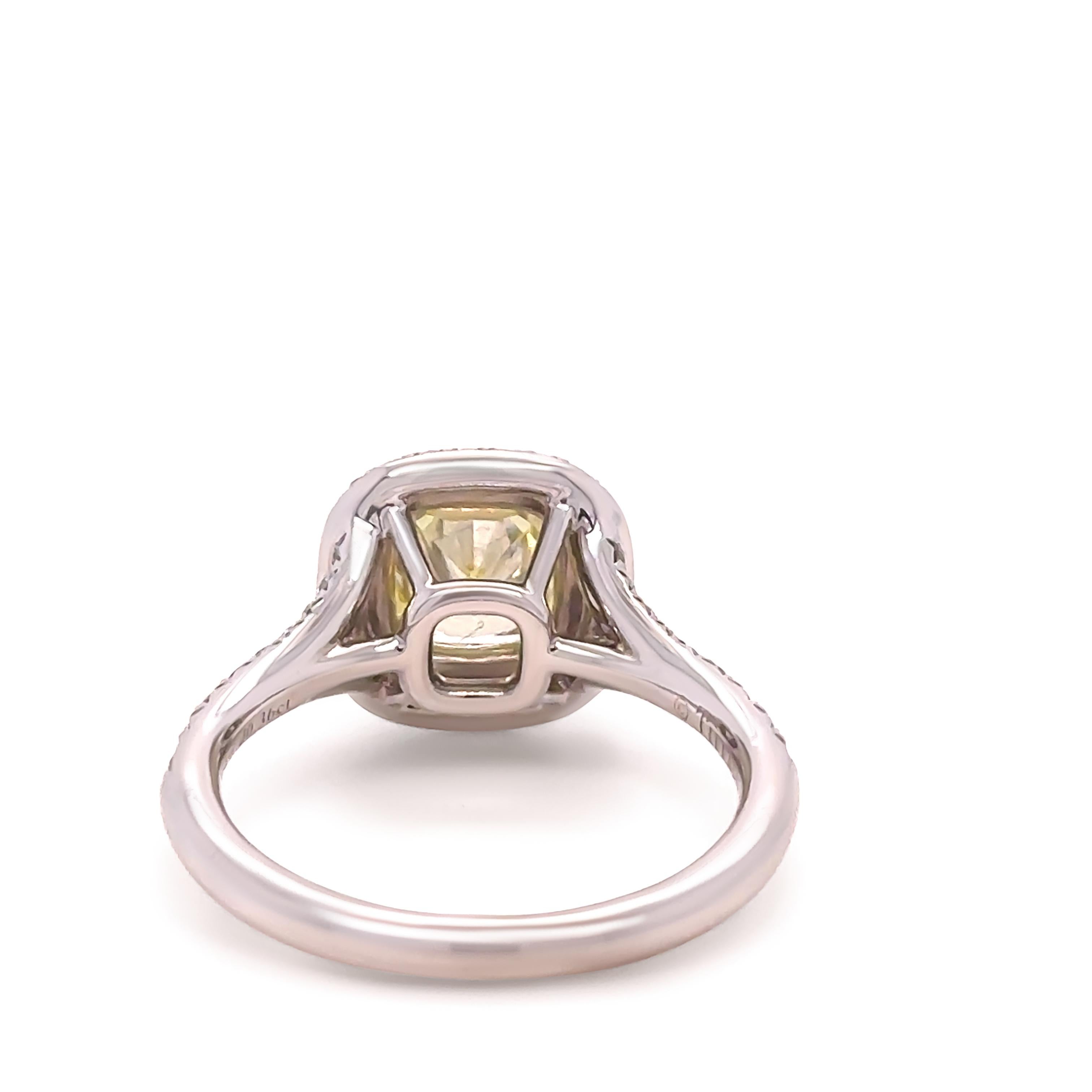 Tiffany & Co Verlobungsring aus Platin mit gelbem Diamant 1,41 Karat 1