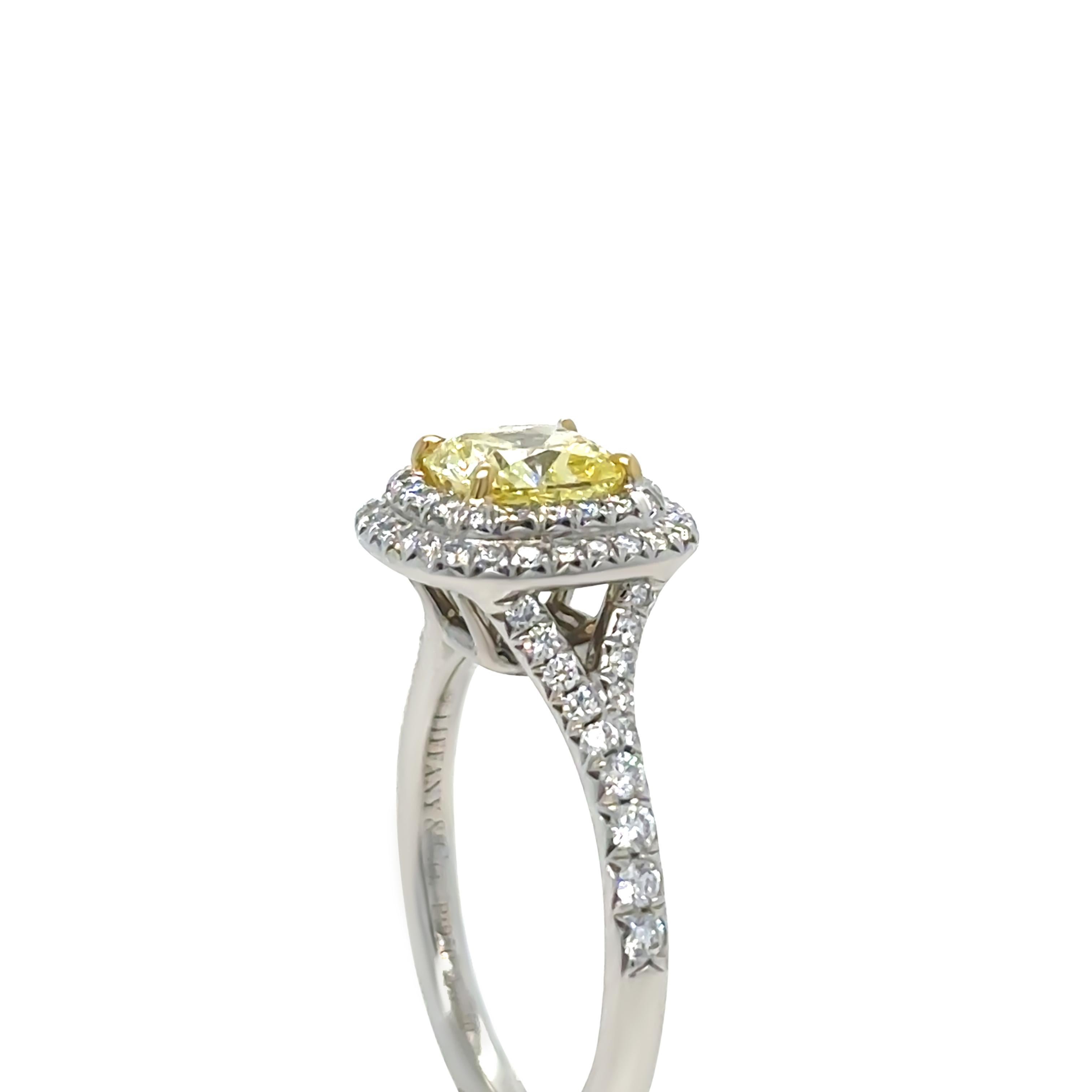 Tiffany & Co Verlobungsring aus Platin mit gelbem Diamant 1,41 Karat 3