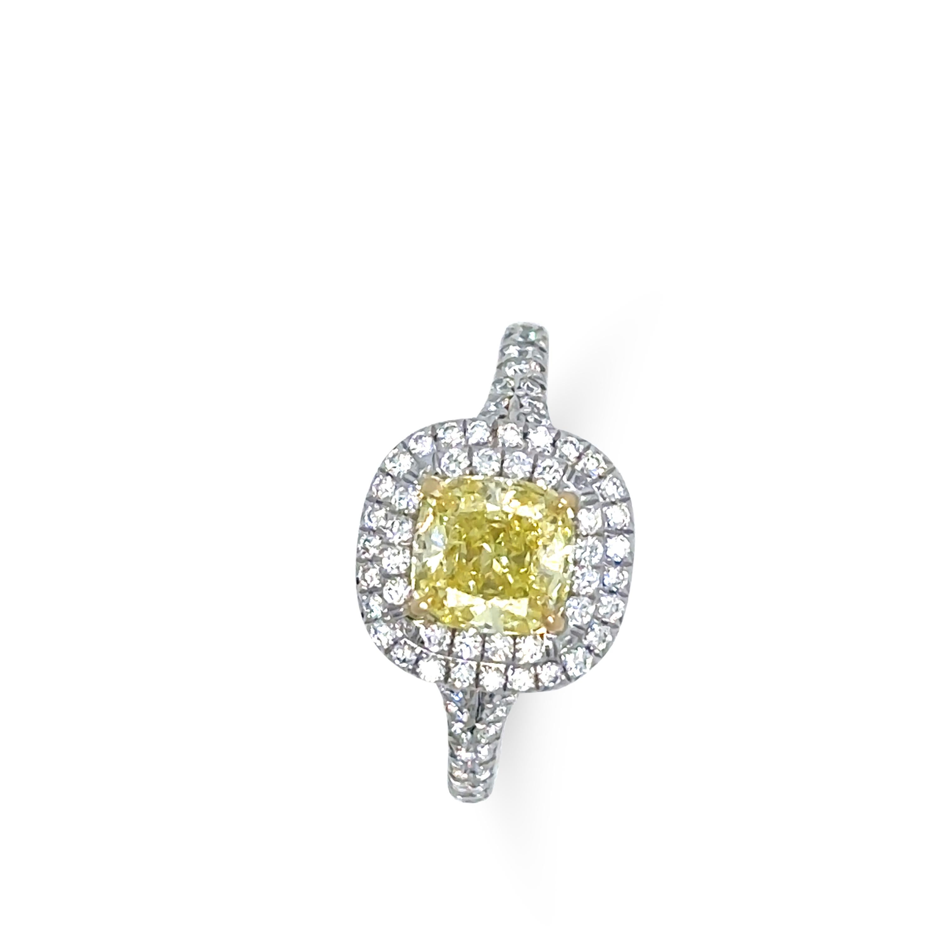 Tiffany & Co Verlobungsring aus Platin mit gelbem Diamant 1,41 Karat 4